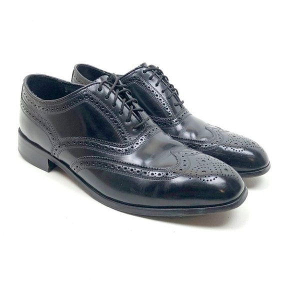 Florsheim Men's Lexington leather Wing Tip Black Shoes 17066-01 Florsheim Men's Lexington leather Wing Tip Black Shoes 17066-01